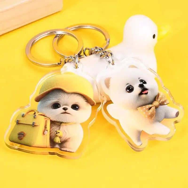 Custom Pet Photos Acrylic Key Chain Cute Cat Dog Clear Stand Kawaii Pets Refrigerator Sticker Sweet Animal Keychain Standing