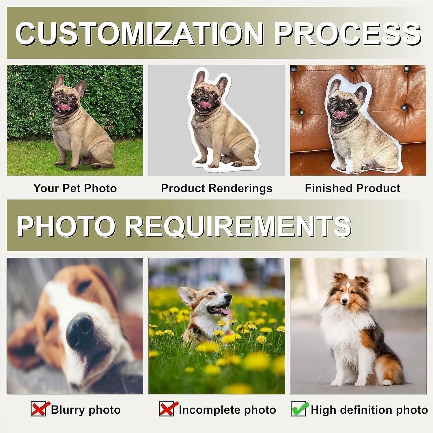 1PC Customized custom custom photo plush pillow personalized pet picture cushion - the best gift choice