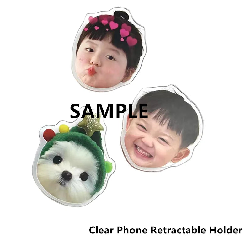 Custom Pet Photos Acrylic Key Chain Cute Cat Dog Clear Stand Kawaii Pets Refrigerator Sticker Sweet Animal Keychain Standing